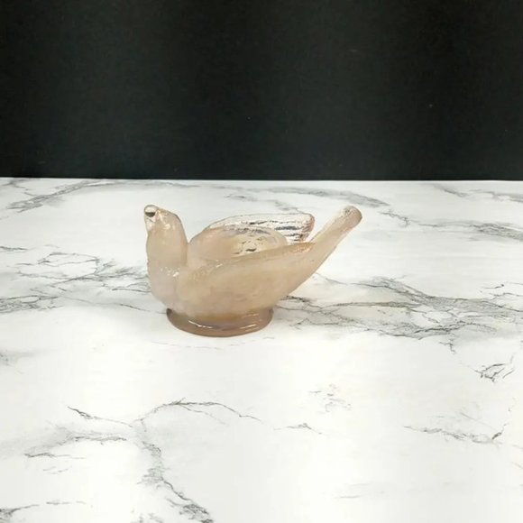 Degenhart Glass Bird & Berry Trinket Paperweight Open Salt Vtg - Picture 9 of 10